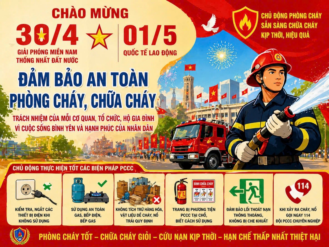 Cần làm gì để bảo đảm an toàn phòng cháy, chữa cháy  vào những dịp nghỉ lễ dài ngày?