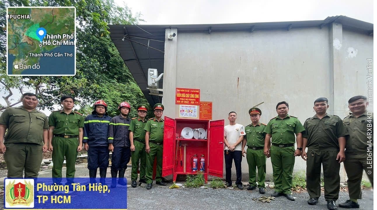 UBND phường Tân Hiệp đã tổ chức Lễ ra mắt Mô hình “Tổ liên gia an toàn PCCC” và “Điểm chữa cháy công cộng”