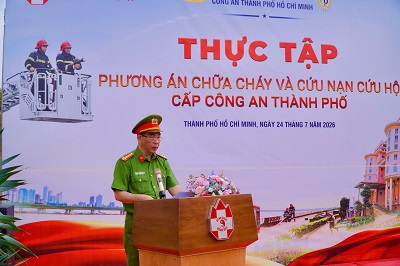 Công an Thành phố Hồ Chí Minh tổ chức thực tập phương án chữa cháy tại Bệnh viện đa khoa&nbsp;Hồng Đức